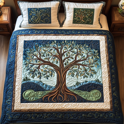 Twilight Tree Haven 3-Piece Quilted Bedding Set - Single (59" x 70")