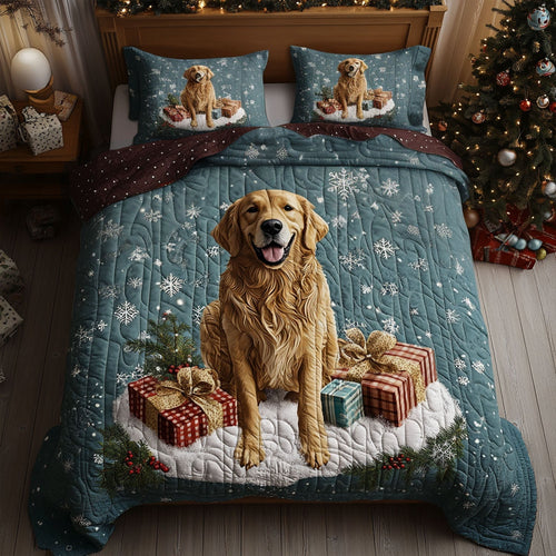 Twinkle Tail Golden 3-Piece Quilted Bedding Set - Single (59" x 70")