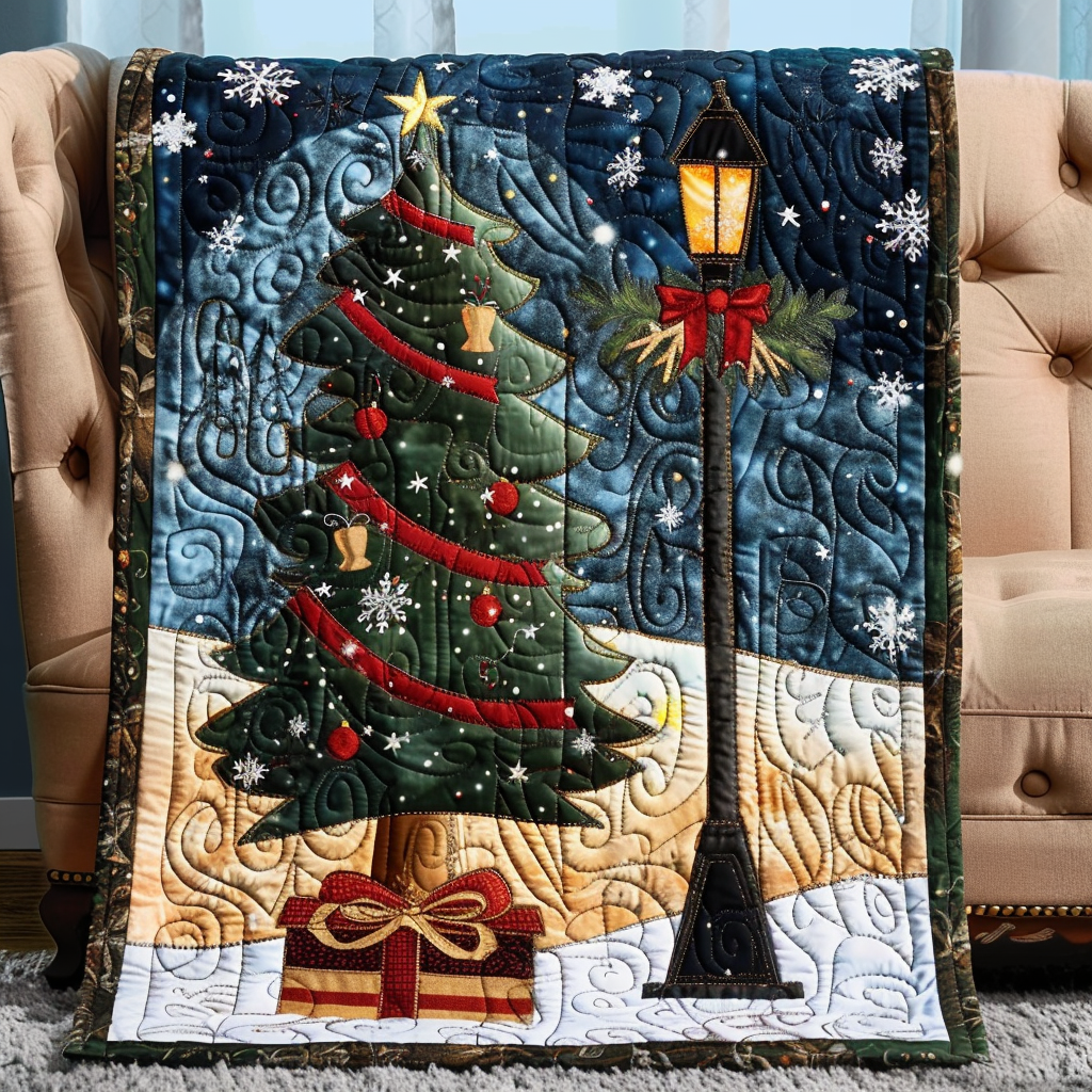 Twinkling Tree Quilted Blanket - Throw (55" x 60")