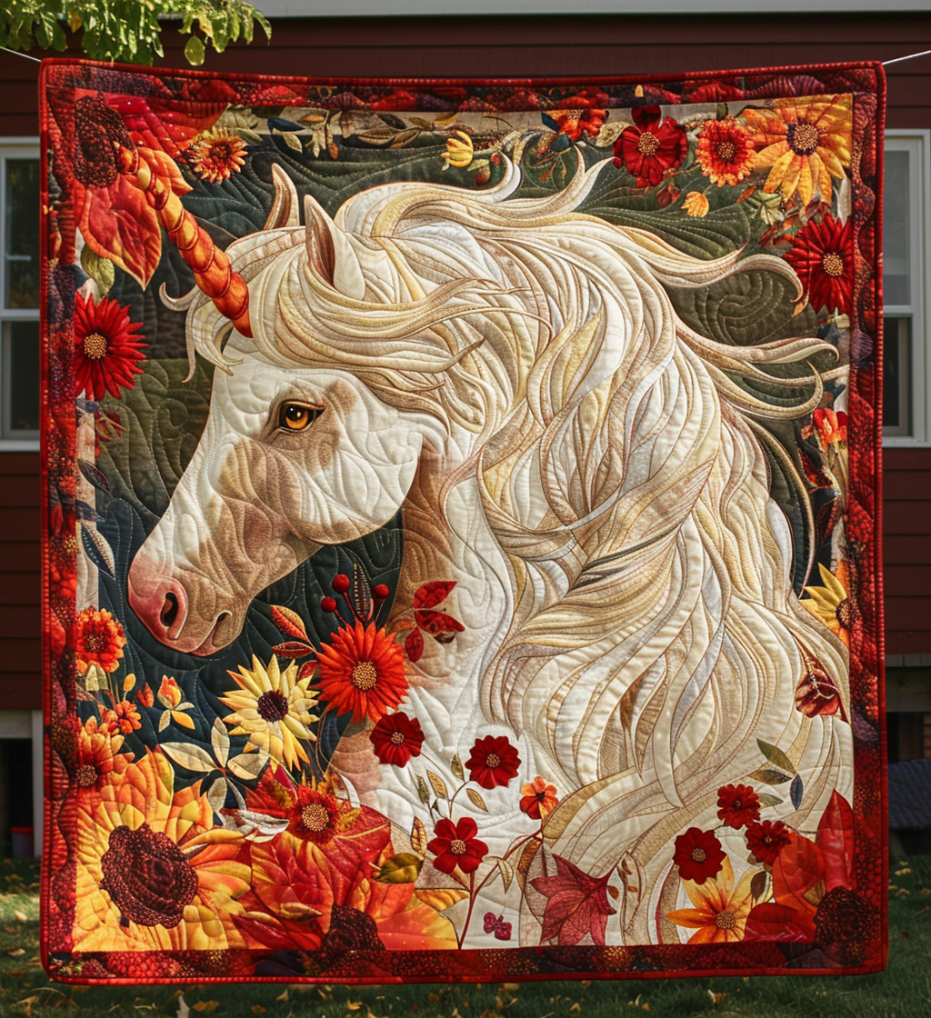 Unicorn Paradise Quilted Blanket - Throw (55" x 60")