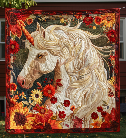 Unicorn Paradise Quilted Blanket - Throw (55" x 60")