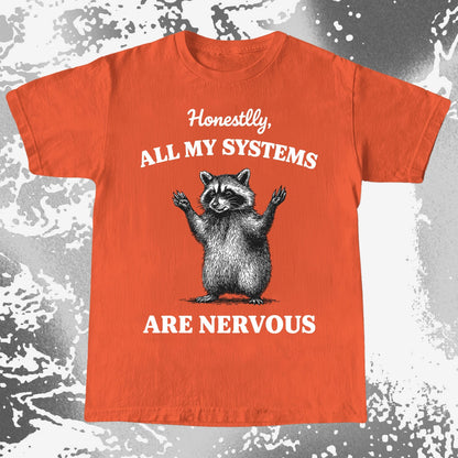 Nervous Systems Raccoon, funny meme tee gift (view 8)