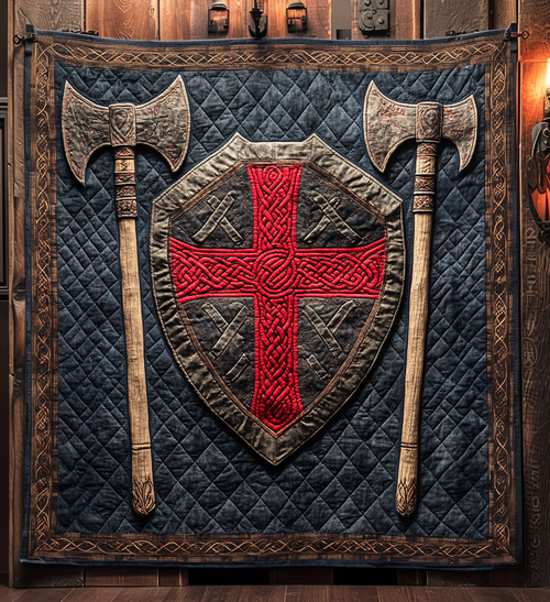 Valhalla Shield Quilted Blanket - Throw (55" x 60")