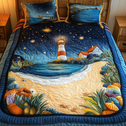 Vibrant Horizon 3-Piece Quilted Bedding Set - Single (59" x 70")