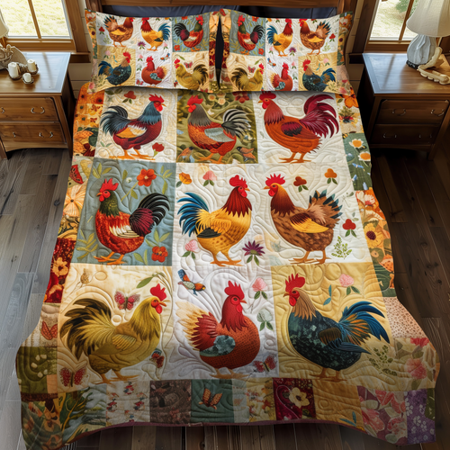 Vibrant Village 3-Piece Quilted Bedding Set - Single (59" x 70")