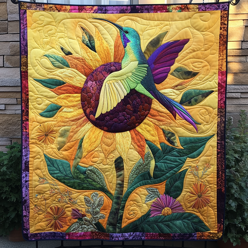 Vibrant Whispers Quilted Blanket - Throw (55" x 60")