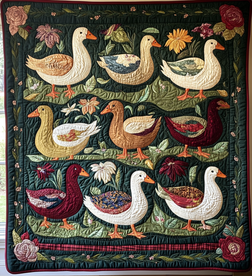 Vintage Duck Quilted Blanket - Throw (55" x 60")