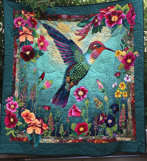 Vintage Wings & Petals Quilted Blanket - Throw (55" x 60")
