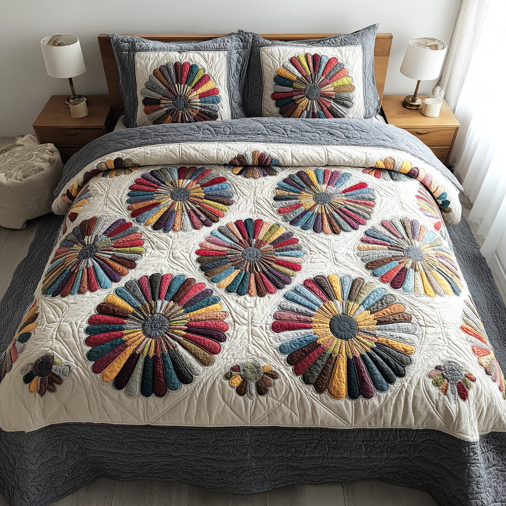 Vintage Bloom 3-Piece Quilted Bedding Set - Single (59" x 70")