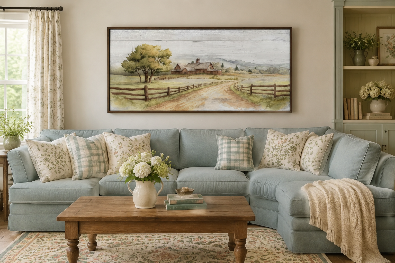 Rustic Old Barn On The Farm Landscape Painting On Wood Canvas Wall Decor