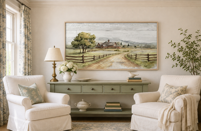 Rustic Old Barn On The Farm Landscape Painting On Wood Canvas Wall Decor