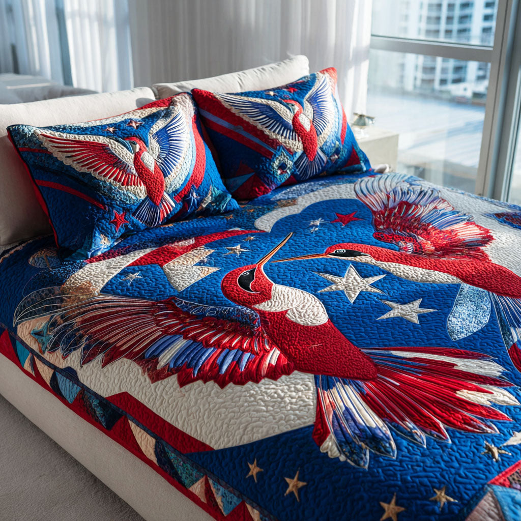 Vintage Freedom 3-Piece Quilted Bedding Set - Single (59" x 70")