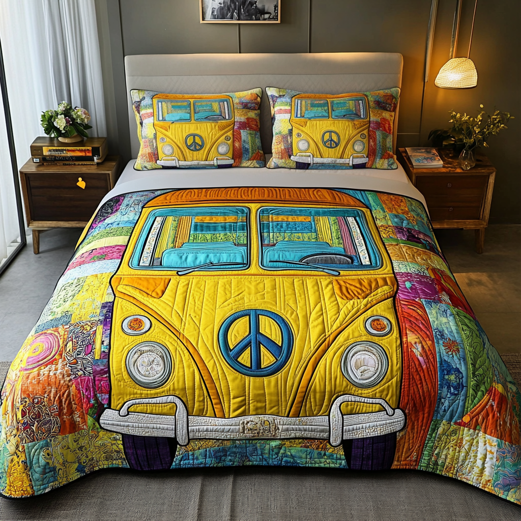 Vintage Ride 3-Piece Quilted Bedding Set - Single (59" x 70")