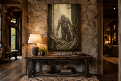 Bigfoot Realistic Photograph Framed Canvas Wall Art For Man Cave Decor