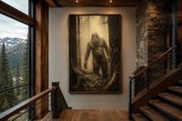 Bigfoot Realistic Photograph Framed Canvas Wall Art For Man Cave Decor
