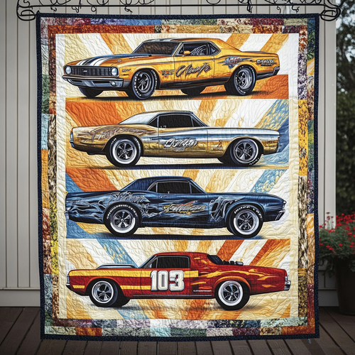 Vintage Velocity Quilted Blanket - Throw (55" x 60")