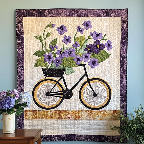 Vintage Wheels Art Quilt Hanging - Baby (30" x 40")