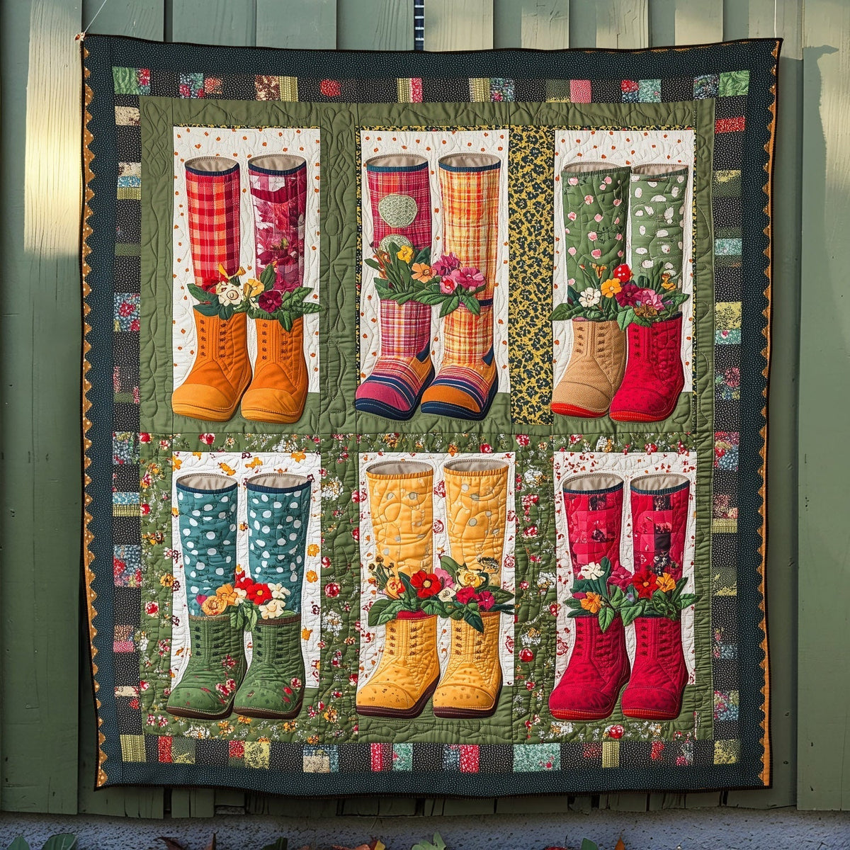 Walk in the Garden Quilted Blanket - Throw (55" x 60")
