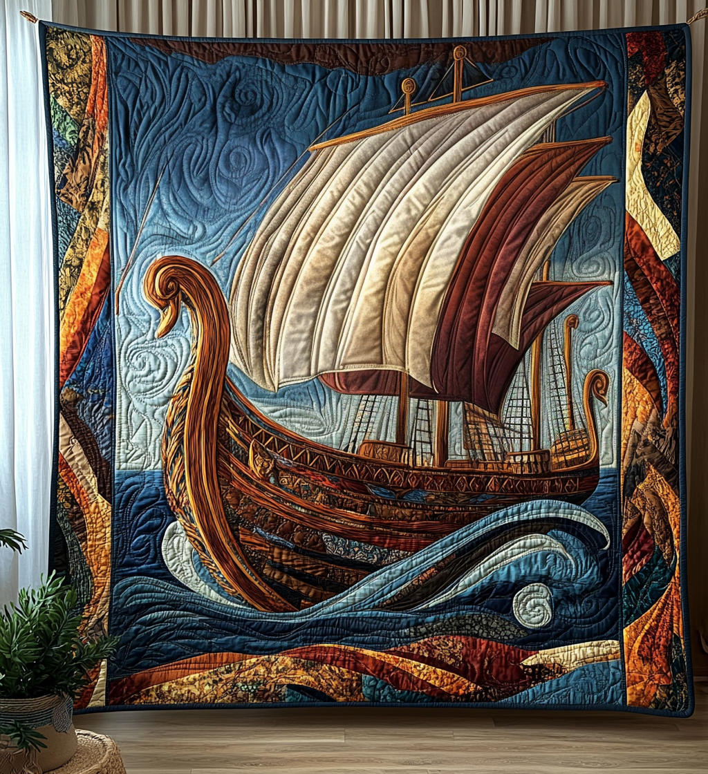War For Viking Quilted Blanket - Throw (55" x 60")