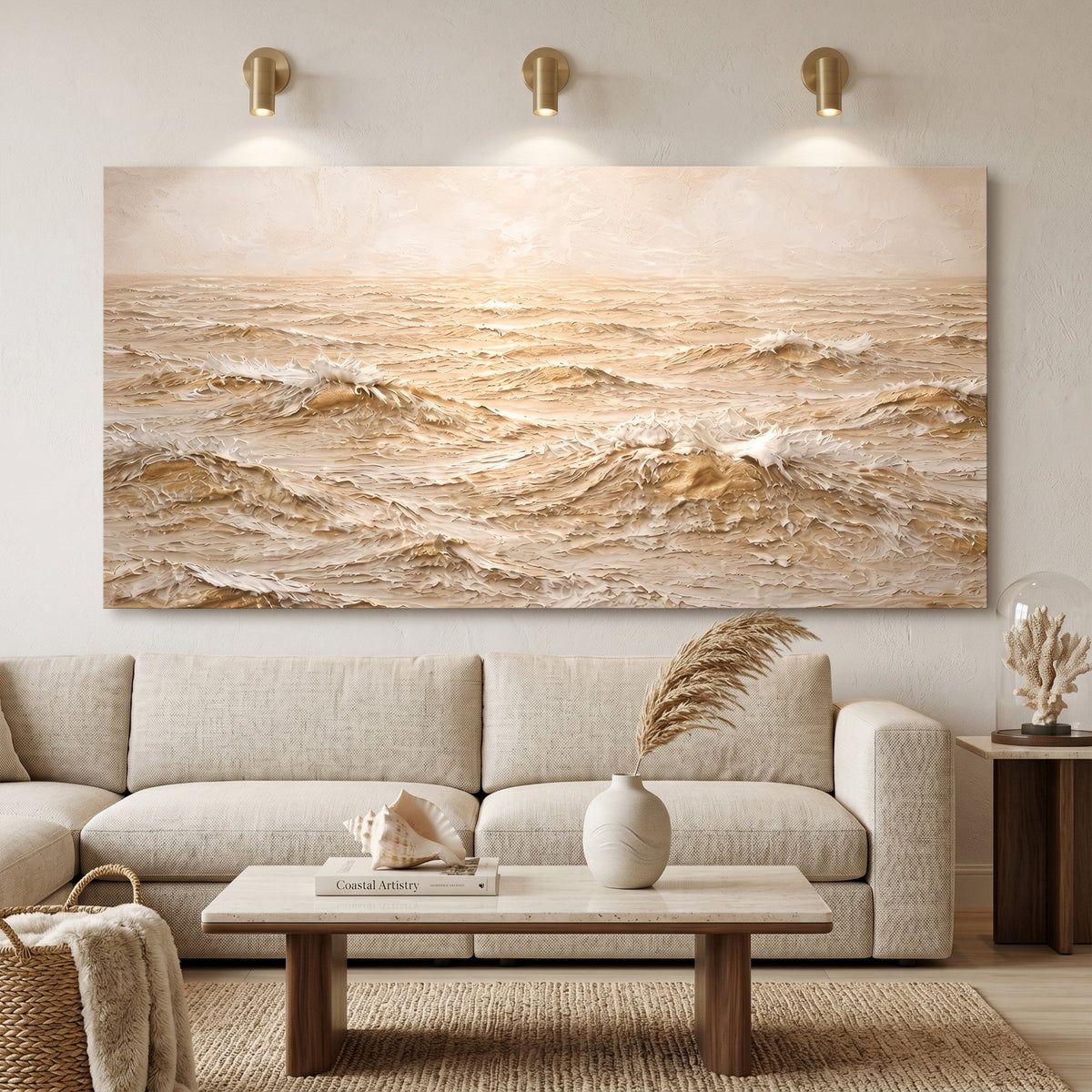 Warm Ocean - Cream and Soft Gold
