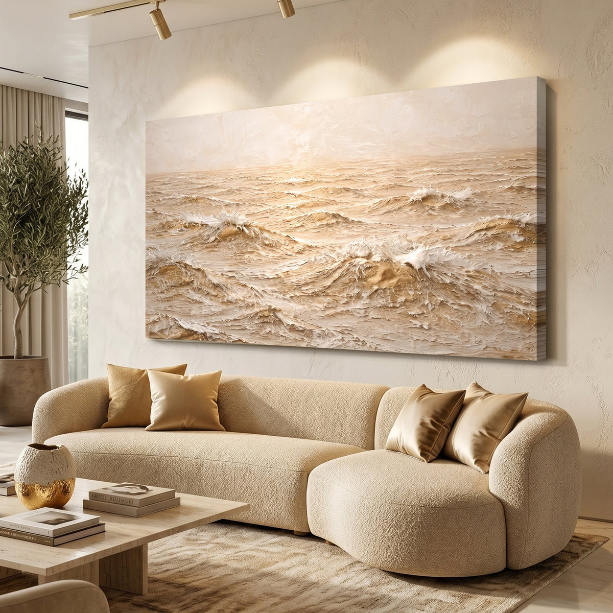 Warm Ocean - Cream and Soft Gold