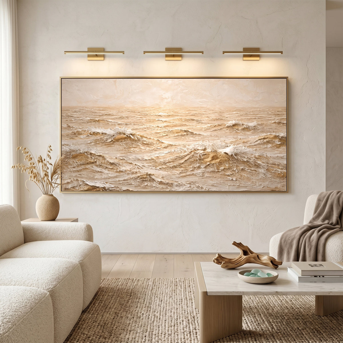 Warm Ocean - Cream and Soft Gold