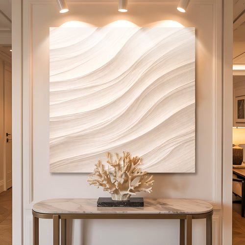 Wave Plaster — White Flowing Ridges