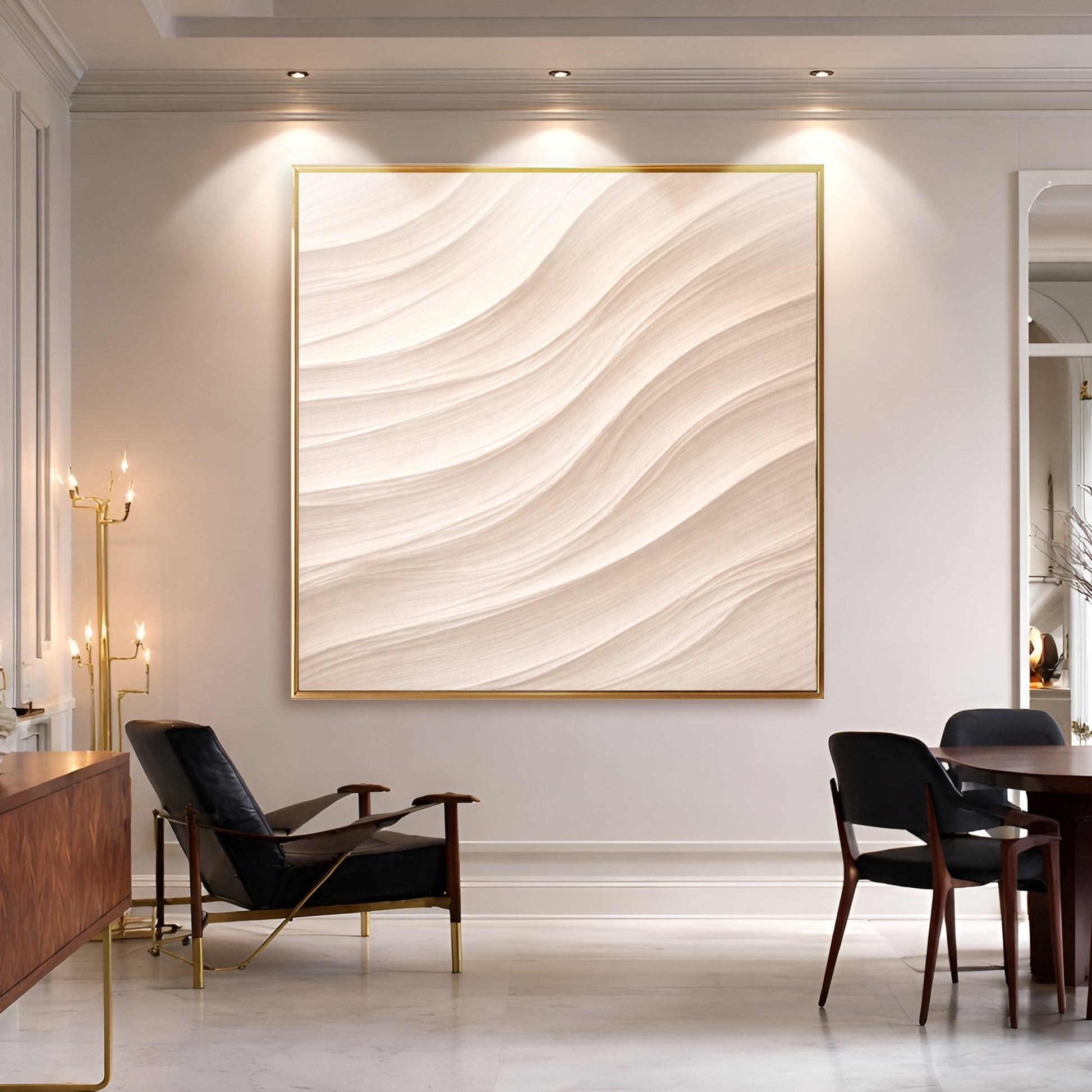 Wave Plaster — White Flowing Ridges