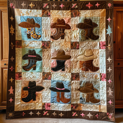 Western Frontier Quilted Blanket - Throw (55" x 60")