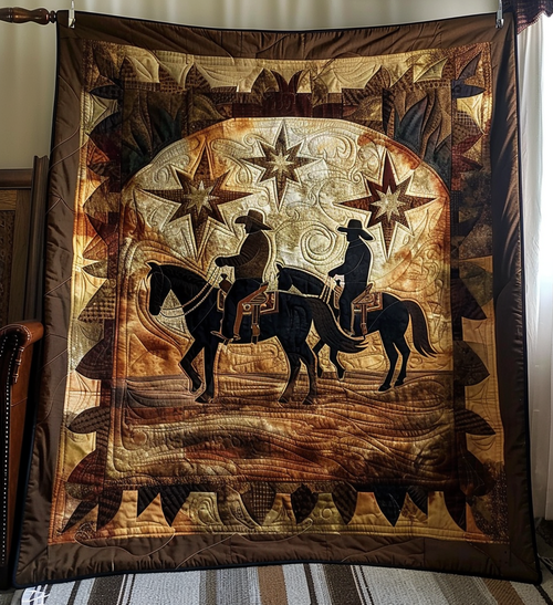 Western Whisper Quilted Blanket - Throw (55" x 60")