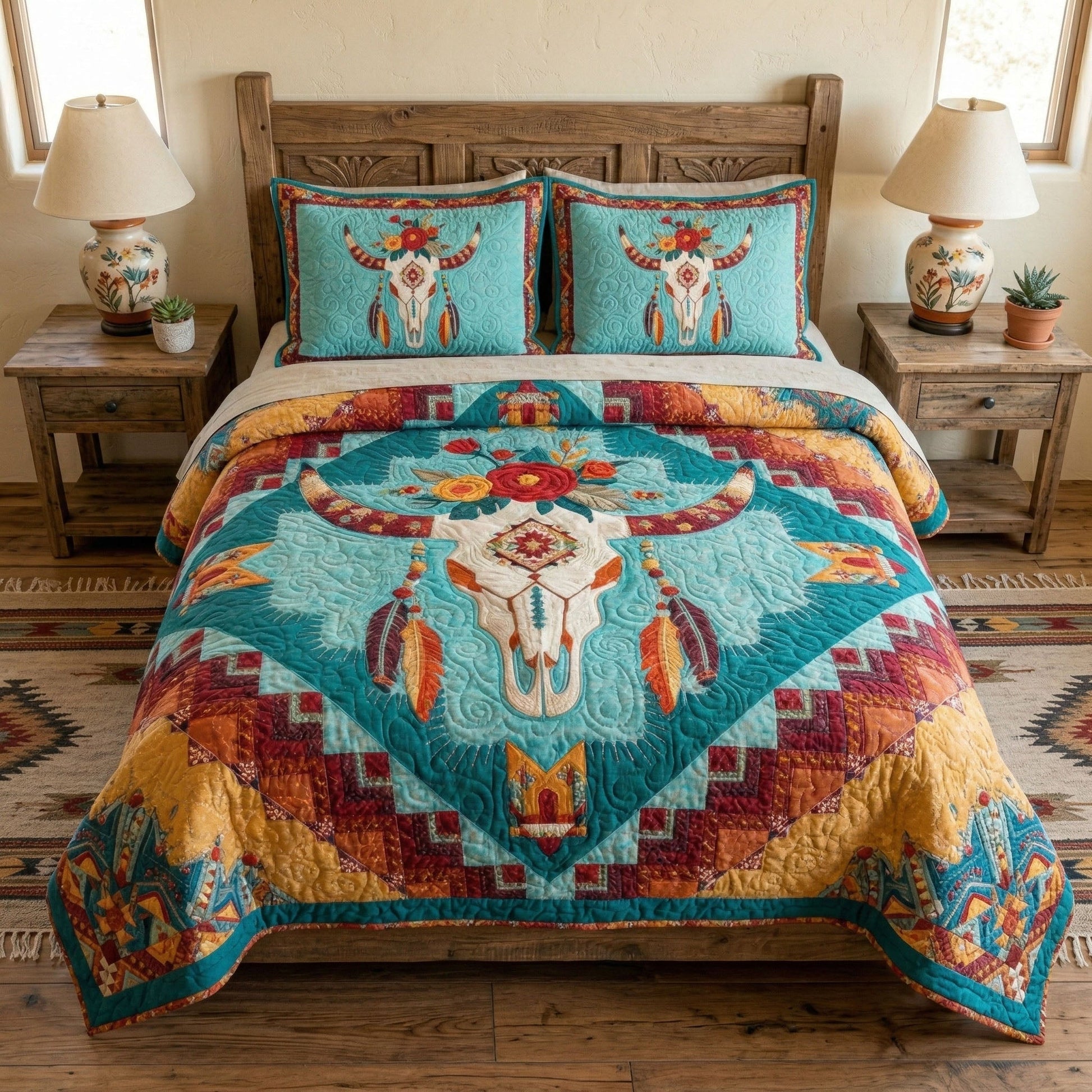 Western Edge 3-Piece Quilted Bedding Set - Single (59" x 70")