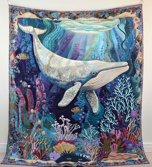 Whale Dreams Quilted Blanket - Throw (55" x 60")