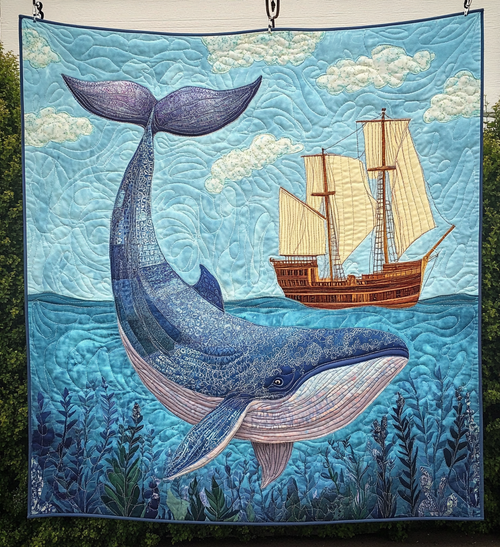 Whalermen Quilted Blanket - Throw (55" x 60")