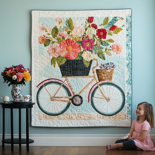 Wheels of Roses Art Quilt Hanging - Baby (30" x 40")