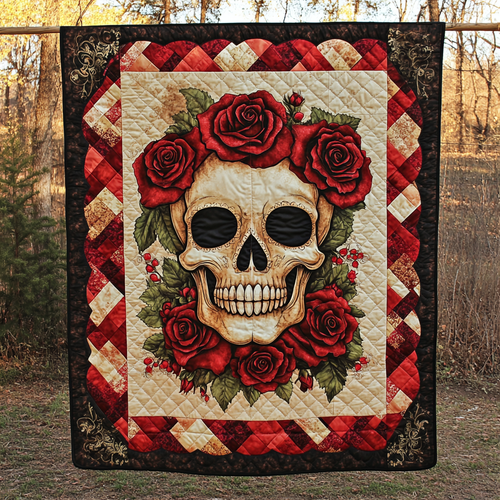 Whimsical Skull Quilted Blanket - Throw (55" x 60")