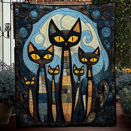 Whisker Whimsy Quilted Blanket - Throw (55" x 60")