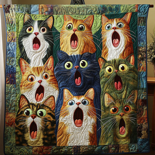 Whisker Whimsy Quilted Blanket - Throw (55" x 60")