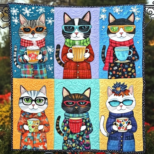 Whisker Wonderland Quilted Blanket - Throw (55" x 60")