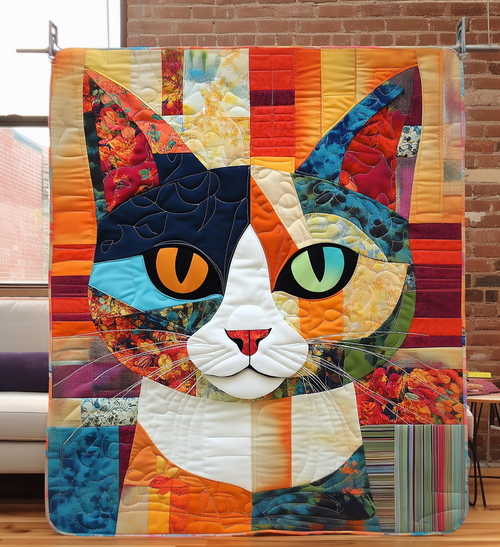 Whiskered Wonder Quilted Blanket - Throw (55" x 60")