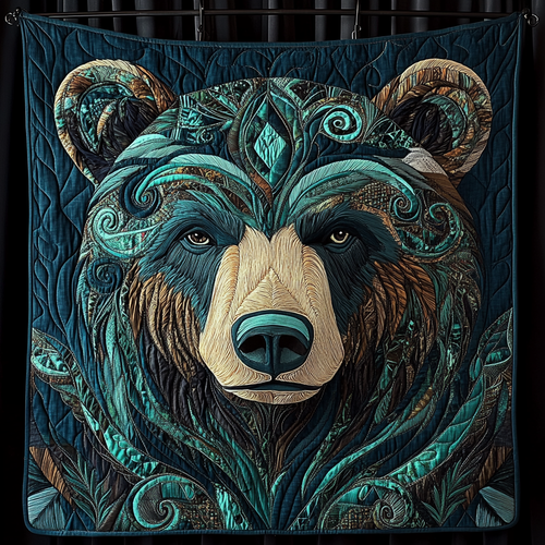 Whispering Woods Bear Quilted Blanket - Throw (55" x 60")