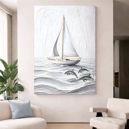 Serene White Sailboat