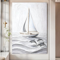 Serene White Sailboat
