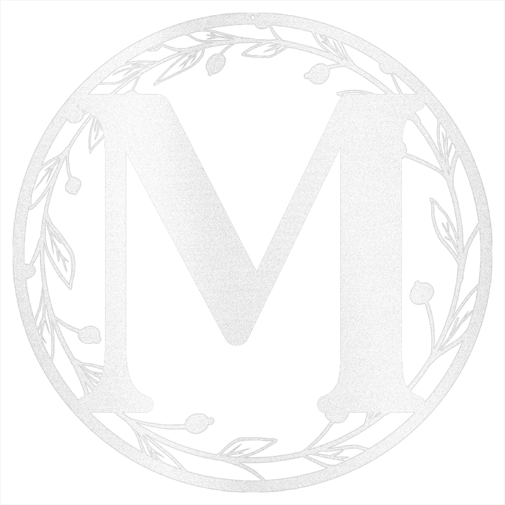 Metal Wreath Initial Steel Wall Decor
