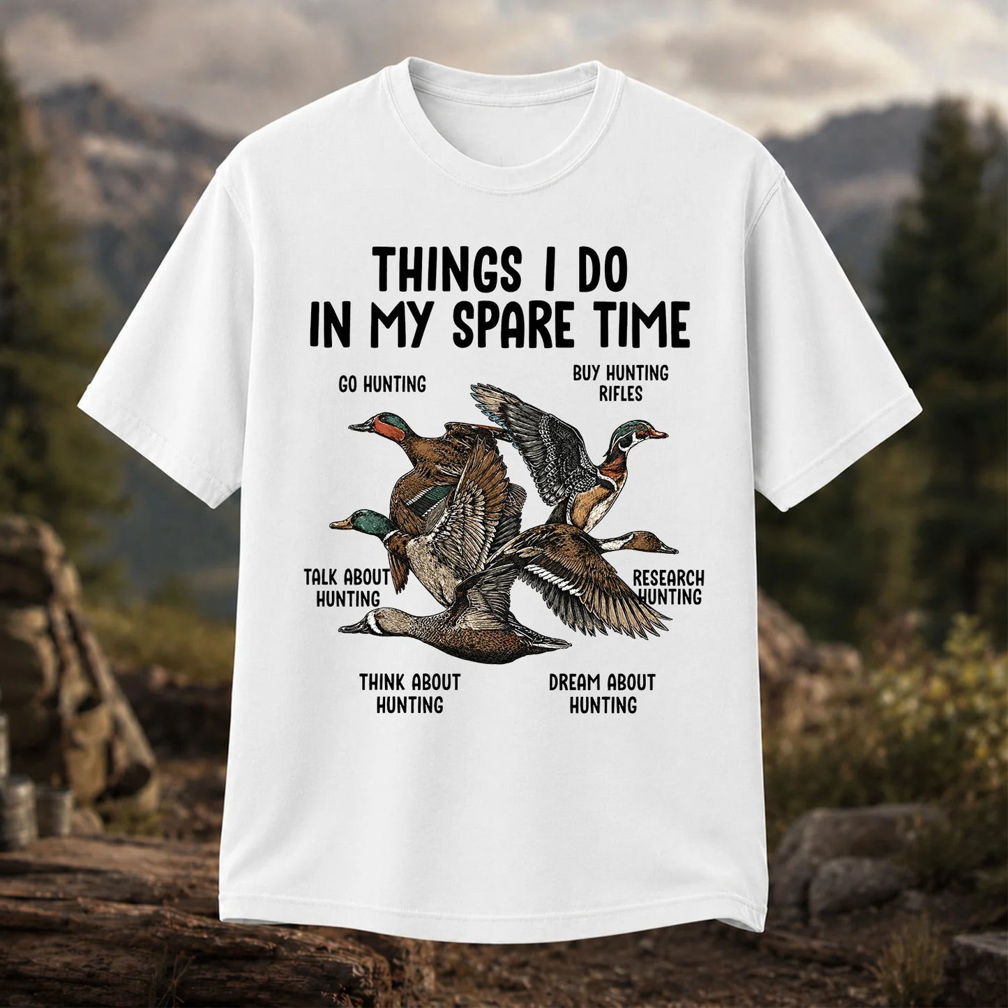Things I Do in My Spare Time T-Shirt, Duck Hunting Tee