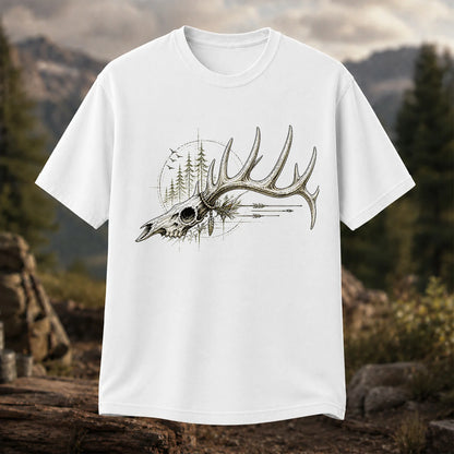 Deer Skull Antlers T-Shirt, Vintage Woodland Hunter Tee