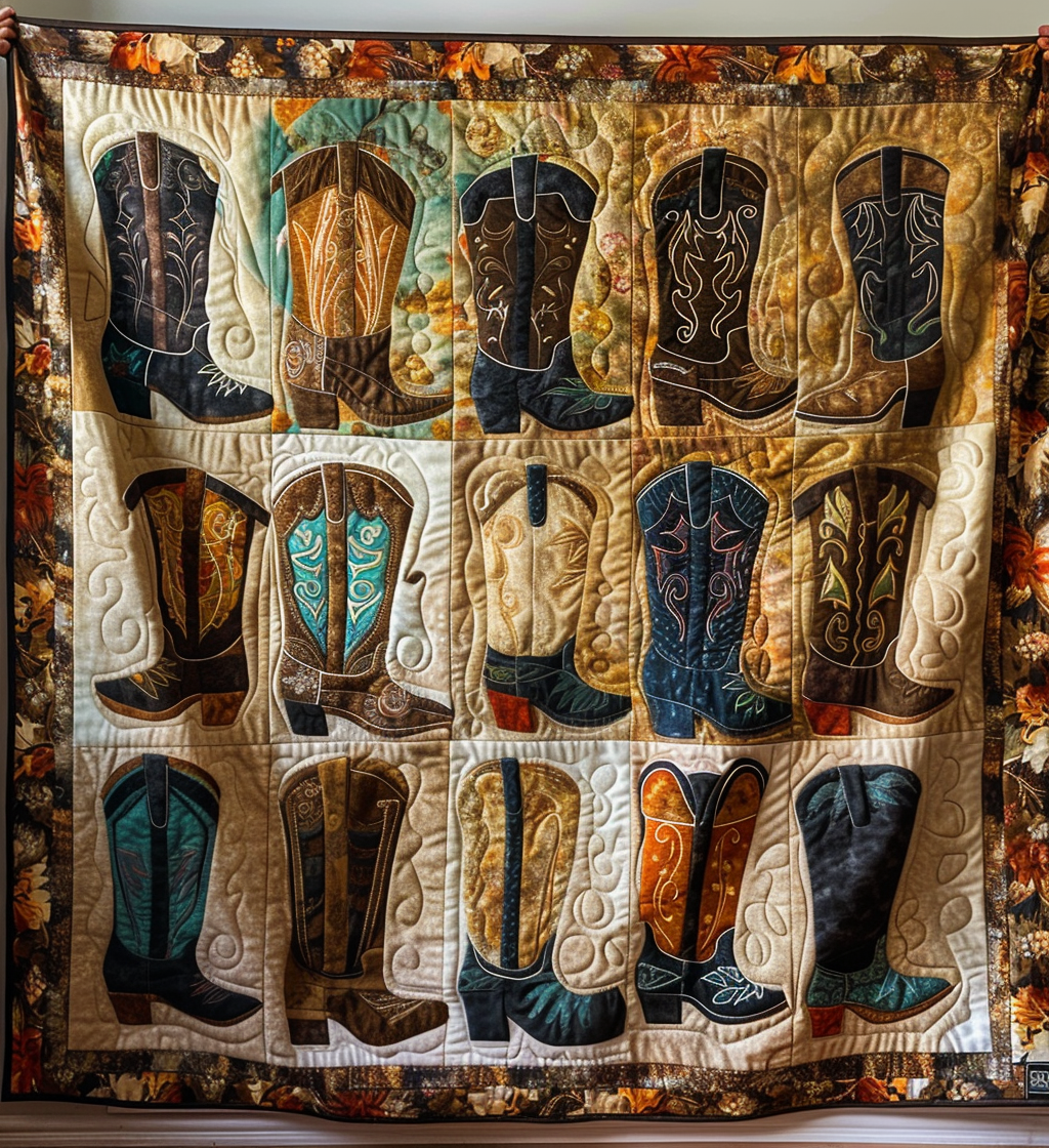 Wild West Harmony Quilted Blanket - Throw (55" x 60")