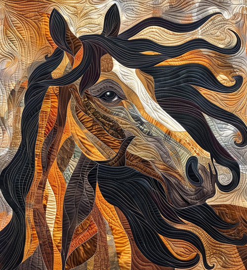 Wild Wind Horse Quilted Blanket - Throw (55" x 60")