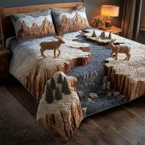 Wild Antler 3-Piece Quilted Bedding Set - Single (59" x 70")