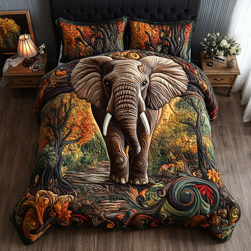 Wild Majesty 3-Piece Quilted Bedding Set - Single (59" x 70")