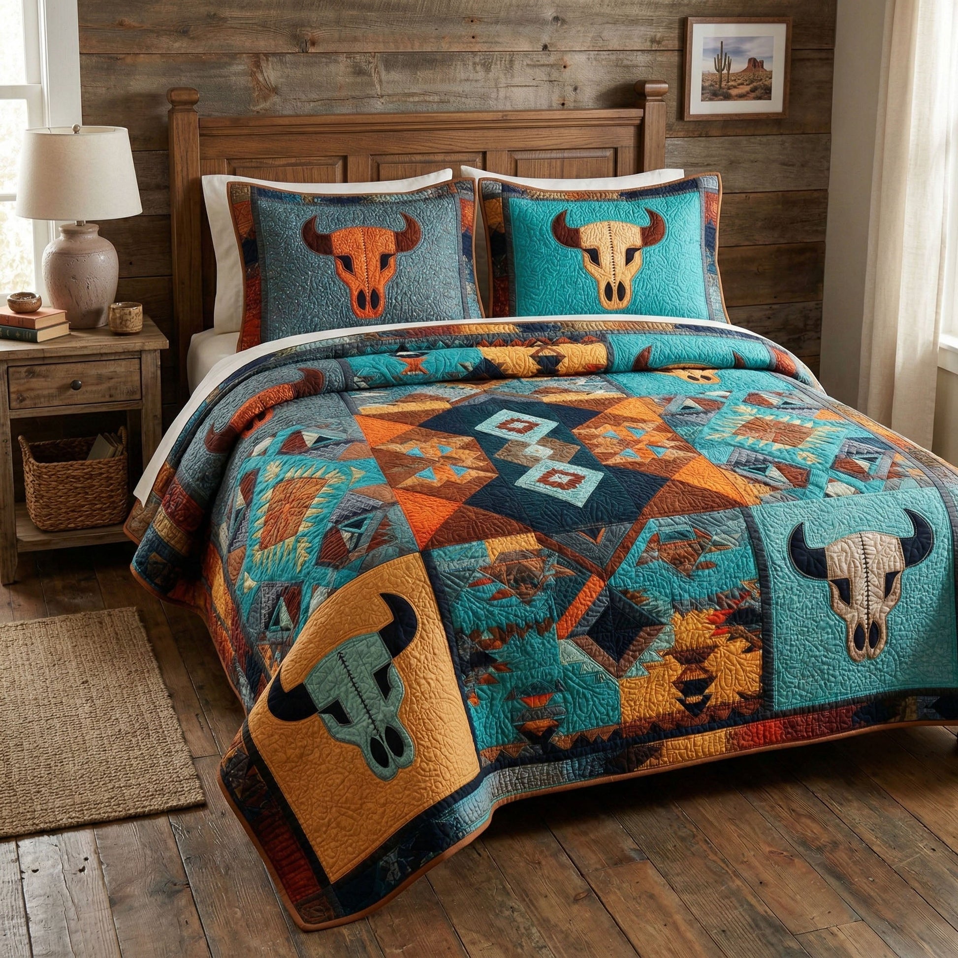 Wild Skull 3-Piece Quilted Bedding Set - Single (59" x 70")